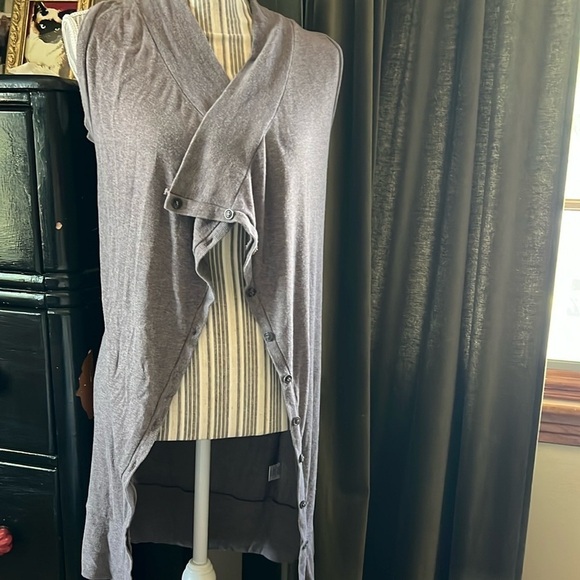 Bordeaux Sweaters - Greige Modal Button-Down Cardigan Vest